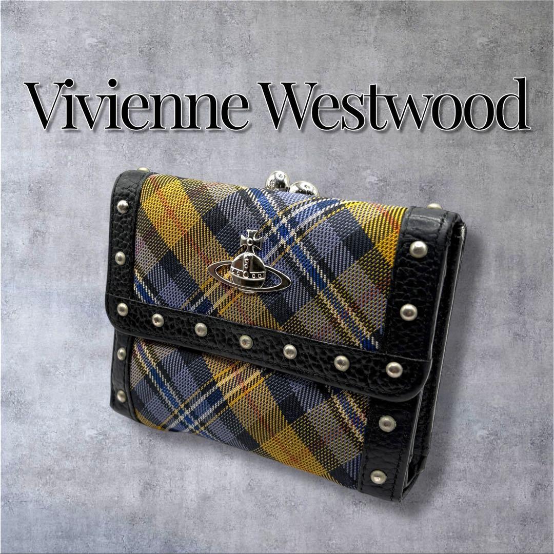 【美品】ヴィヴィアンウエストウッド 三つ折り財布 がま口 スタッズ y2k
