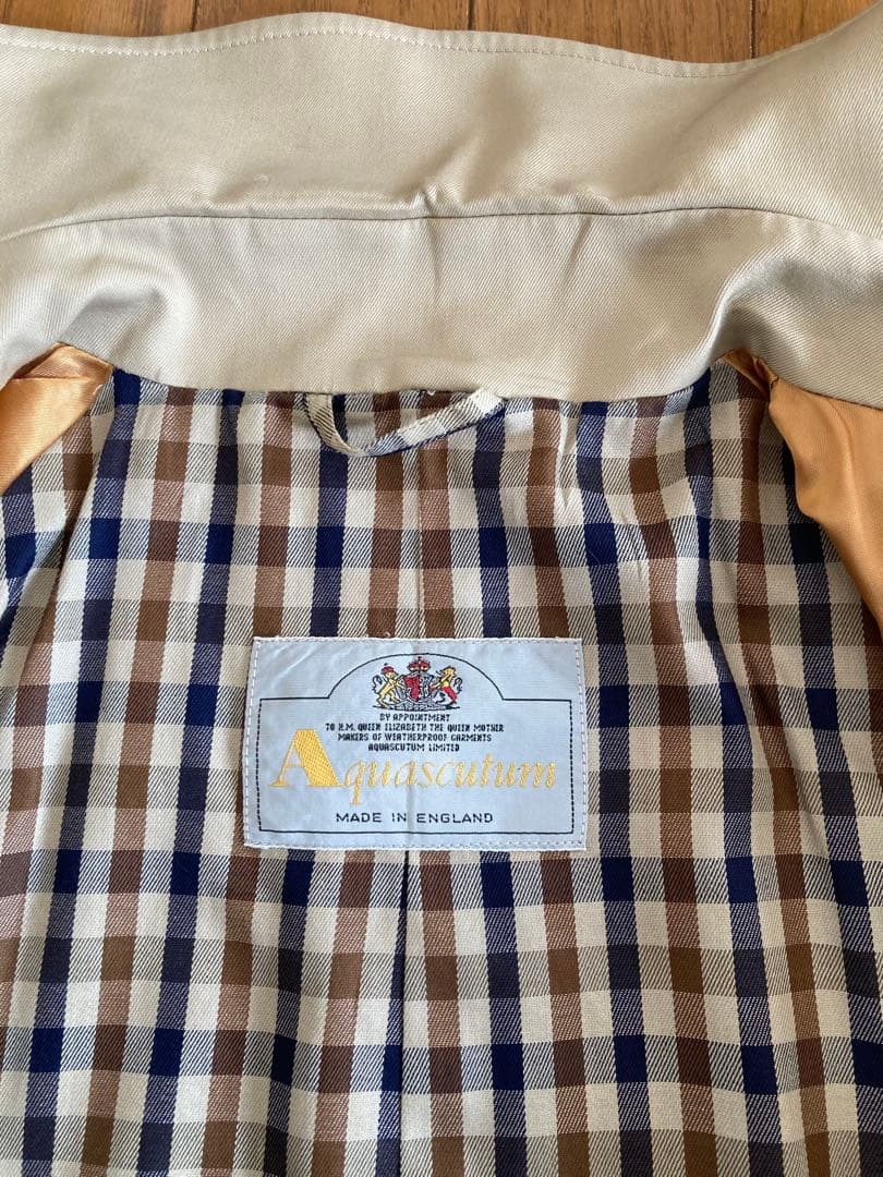 Aquascutumレディース　ロングトレンチコート ベージュ　Lサイズ