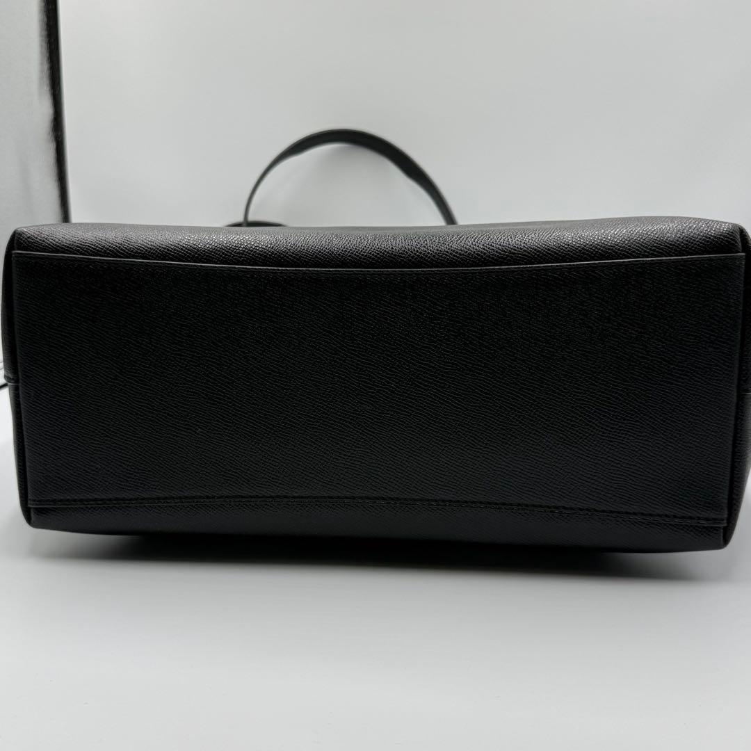 新品タグ付 COACH F79608黒 レザートート A4可 ゴールド金具