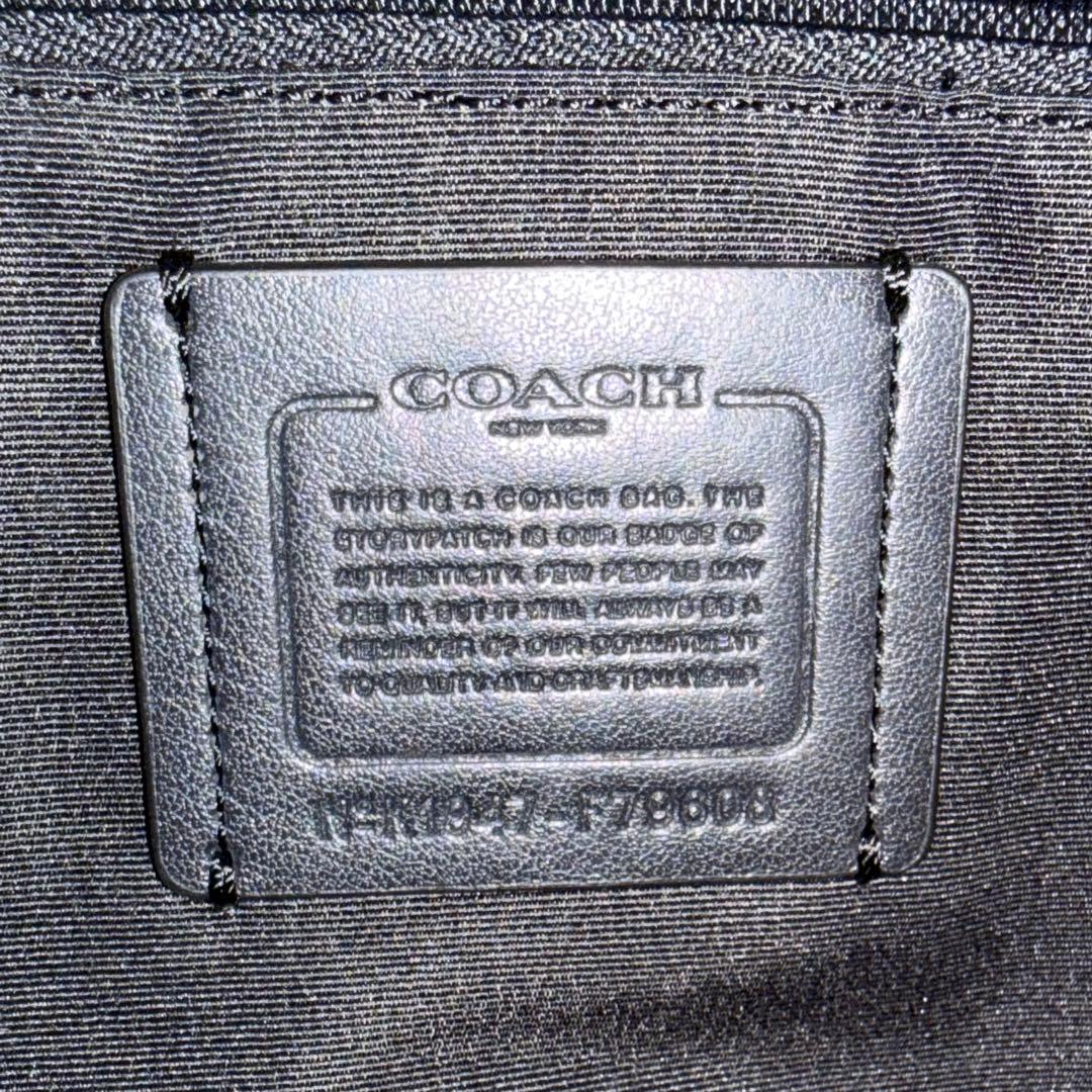 新品タグ付 COACH F79608黒 レザートート A4可 ゴールド金具