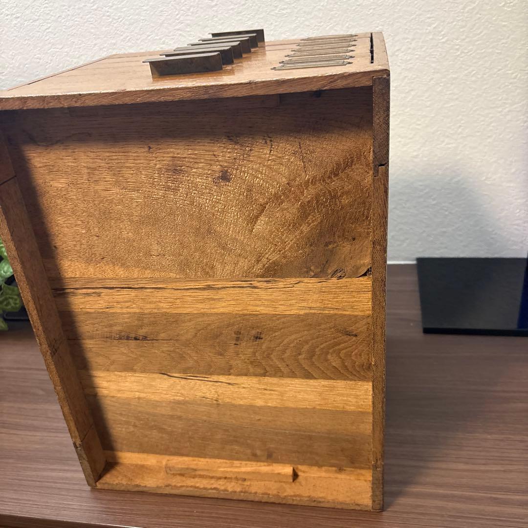 木製レターケース　引き出し　6段収納　昭和レトロ　書類入れ　小物入れ　書類ケース