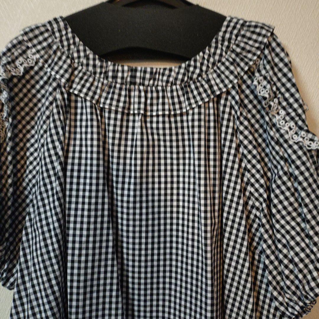 ローズティアラ★バックりぼんギンガムチェックチュニック新品50サイズ破格‼️