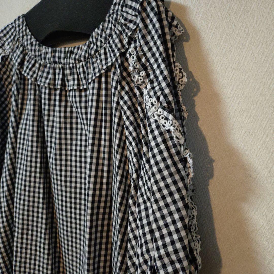 ローズティアラ★バックりぼんギンガムチェックチュニック新品50サイズ破格‼️