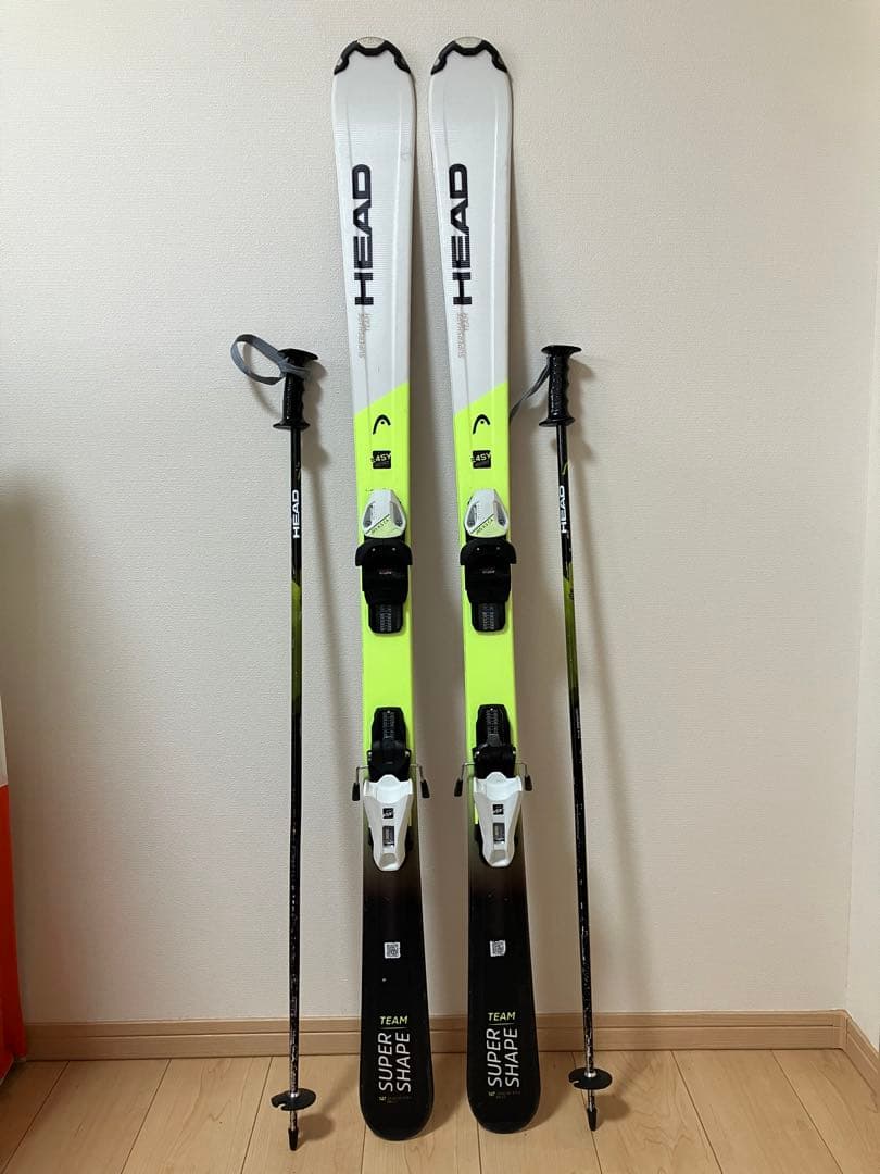 HEAD SUPER SHAPE スキー(147cm)とポール、ケース付き