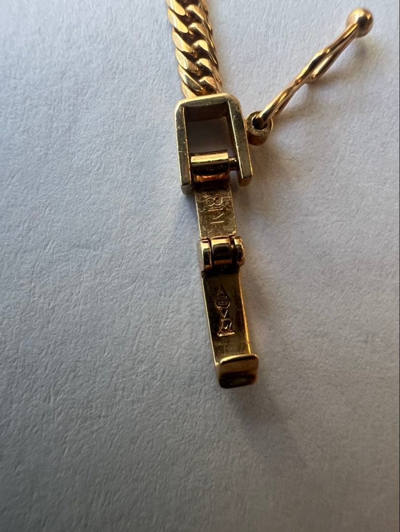 K18 6面カットダブルネックレス 50cm 10g