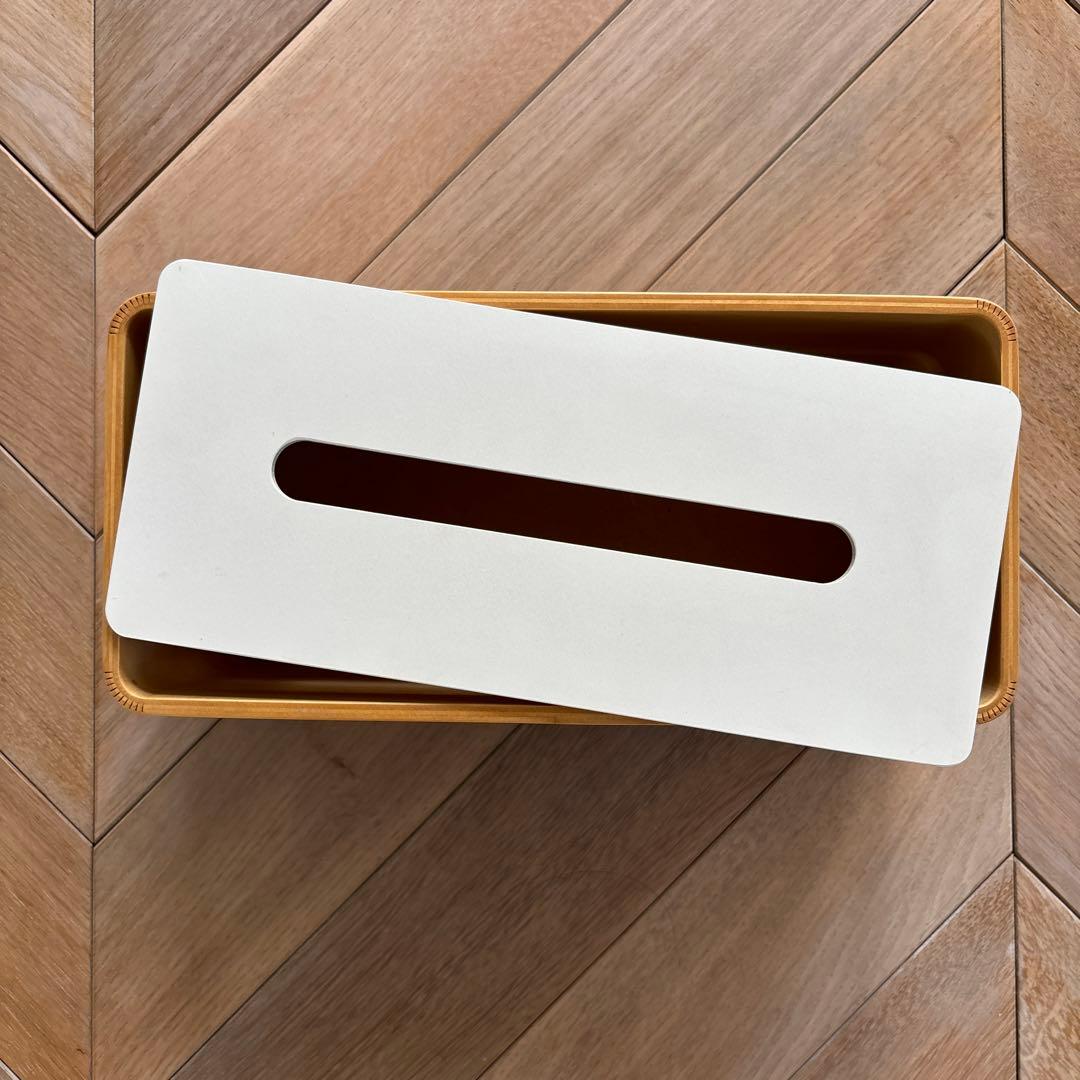 ティッシュストッカー 木製 ナチュラル バイカラー