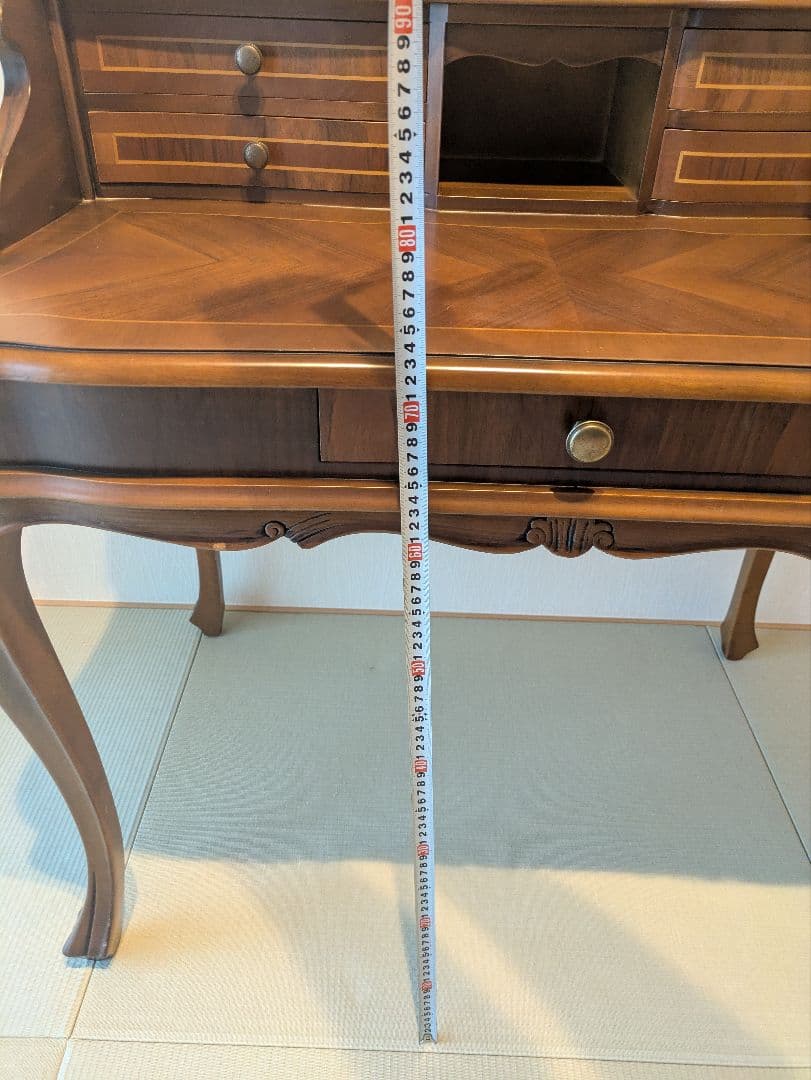 アンティーク ライティングデスク 猫脚 ビューロー 引き出し収納 クラシカル家具