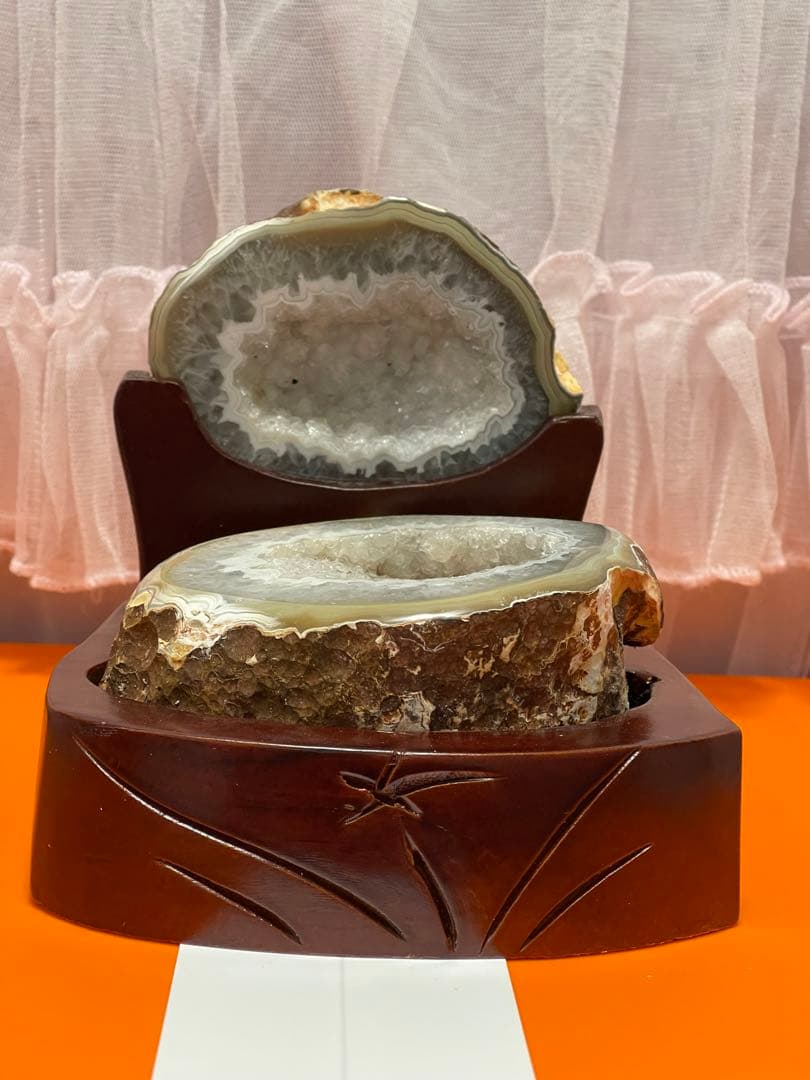 天然石 ブラジル産 トレジャー瑪瑙　台座付け ④