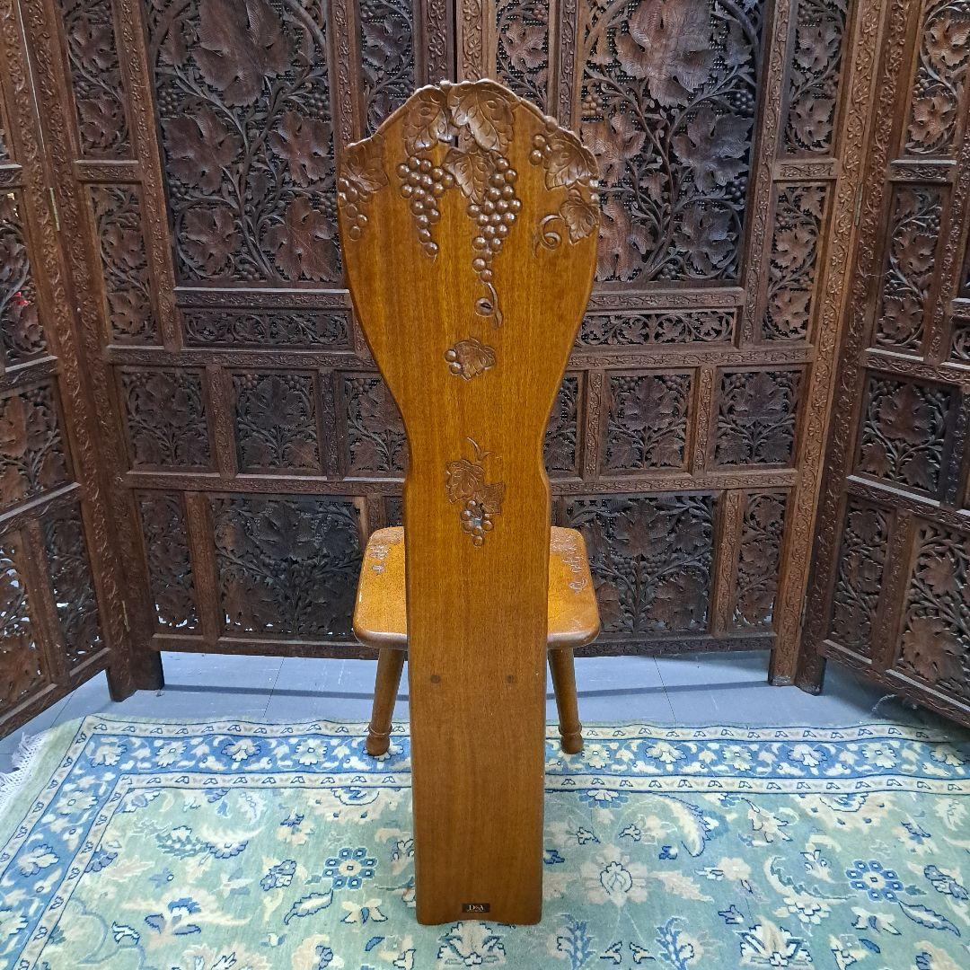 ♡D&A YOSHIKAWA　ブドウの木彫り　木製チェア　花台 飾り棚♡