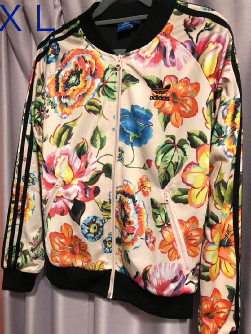 adidas★pink flower トラックトップ✳︎希少サイズOT
