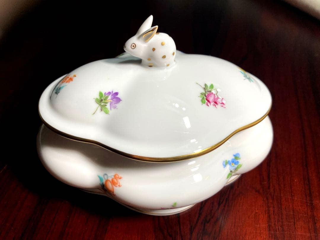 ヘレンド　うさぎボンボン入れ
