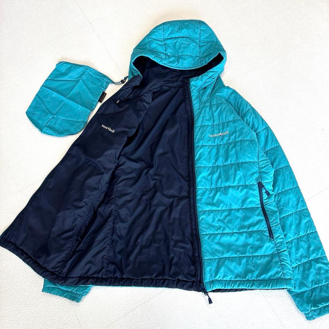 専用【美品/XL】モンベル　リバーシブル　サーマライトパーカ　ターコイズ