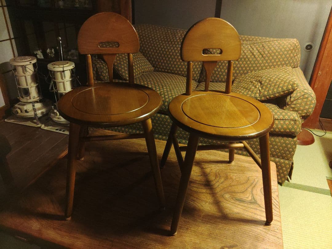 希少　koizumi 小泉産業　２脚　椅子　チェア　レトロ　アンティーク