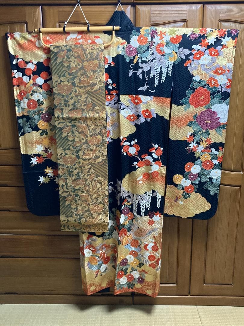 振袖　帯　正絹【匿名配送・宅急便送料無料】30～40年前の　着物　出品№22