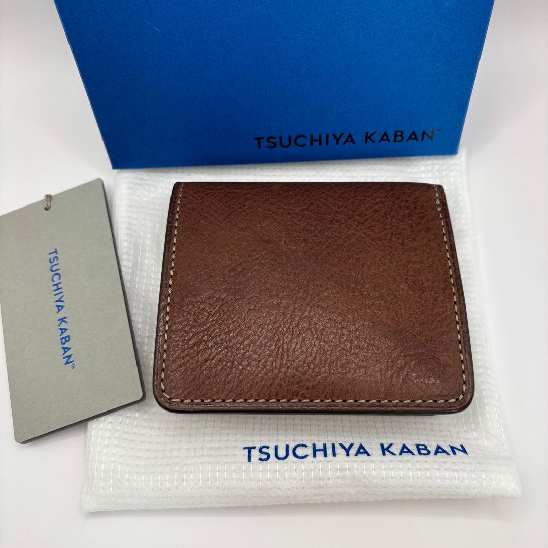 美品/付属品　土屋鞄　二つ折り財布　ウルバーノ　コンパクトパース　ブラウン