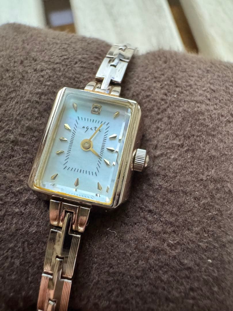 agete アガット スクエアフェイスジュエリーウォッチ
