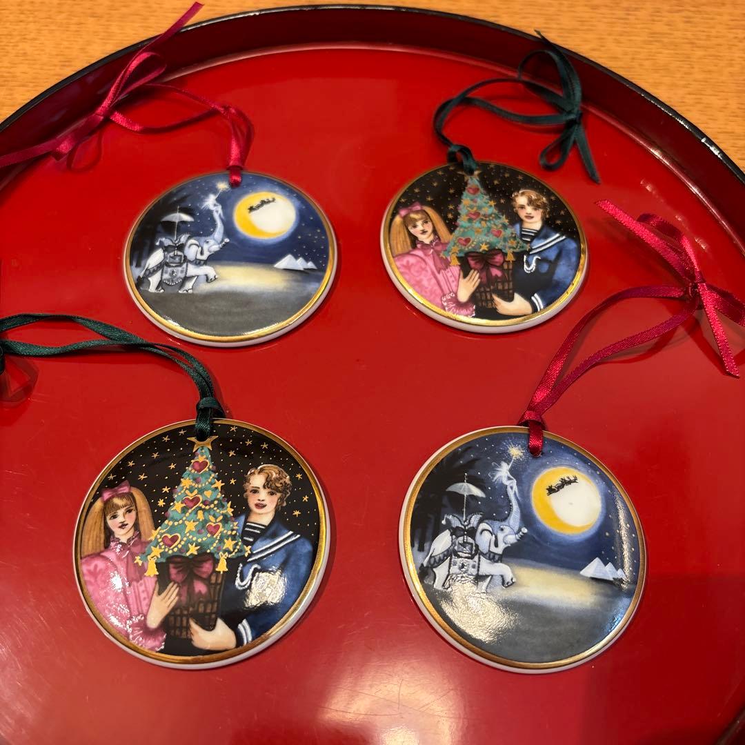 ロイヤルコペンハーゲン 陶器 1996年 クリスマスオーナメント 4個セット