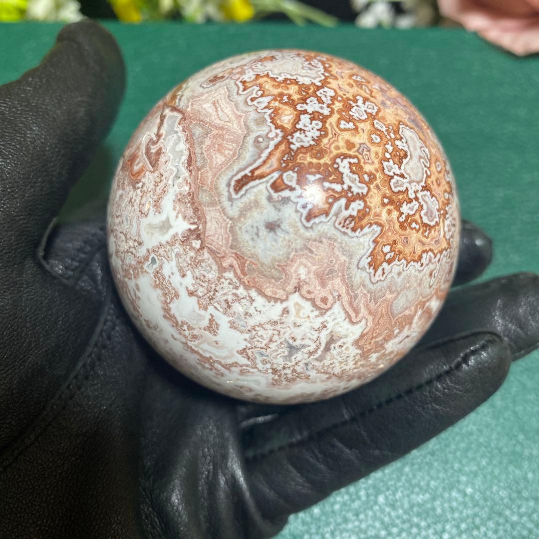 ピンクメキシコ瑪瑙 クォーツ共生スフィア